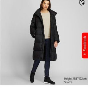 Lightweight Down Stand Collar Blanket Long Puffer